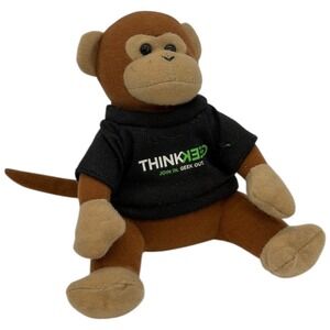 ThinkGeek Monkey Plush Toy Black Shirt Join In Geek Out
